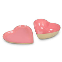 Heart Shaped Enamel Tray-Pink-5"W