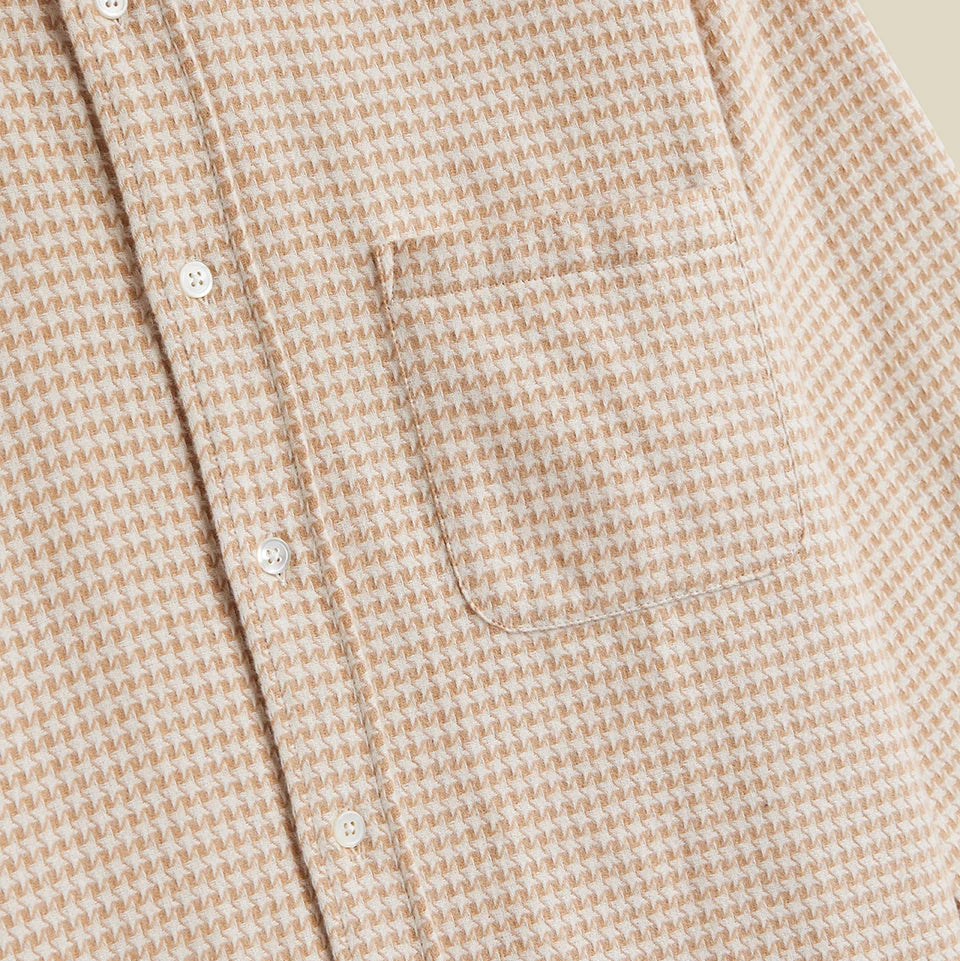 Abstract Pied Poule Shirt in Cream