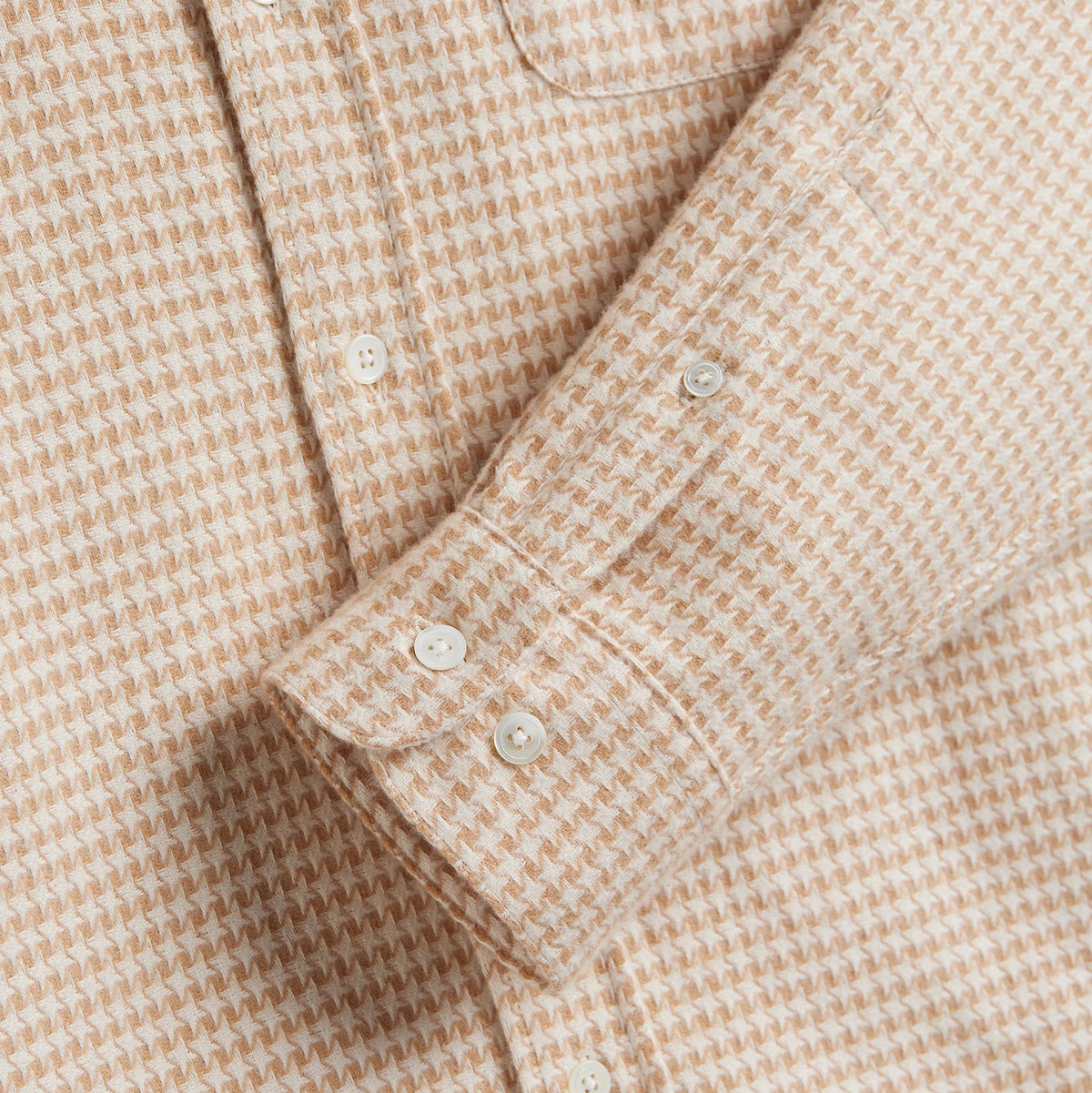 Abstract Pied Poule Shirt in Cream