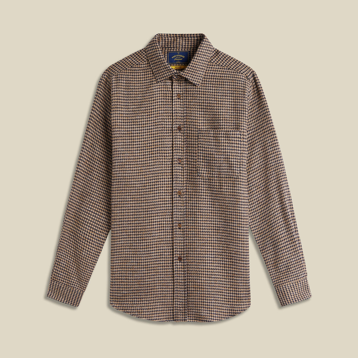 Abstract Pied Poule Shirt in Navy