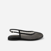 Anna Mesh Sling Back Ballet Flat in Black