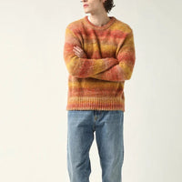 Space Dye Mohair Crewneck in Orange