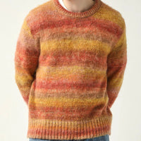 Space Dye Mohair Crewneck in Orange