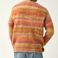 Space Dye Mohair Crewneck in Orange