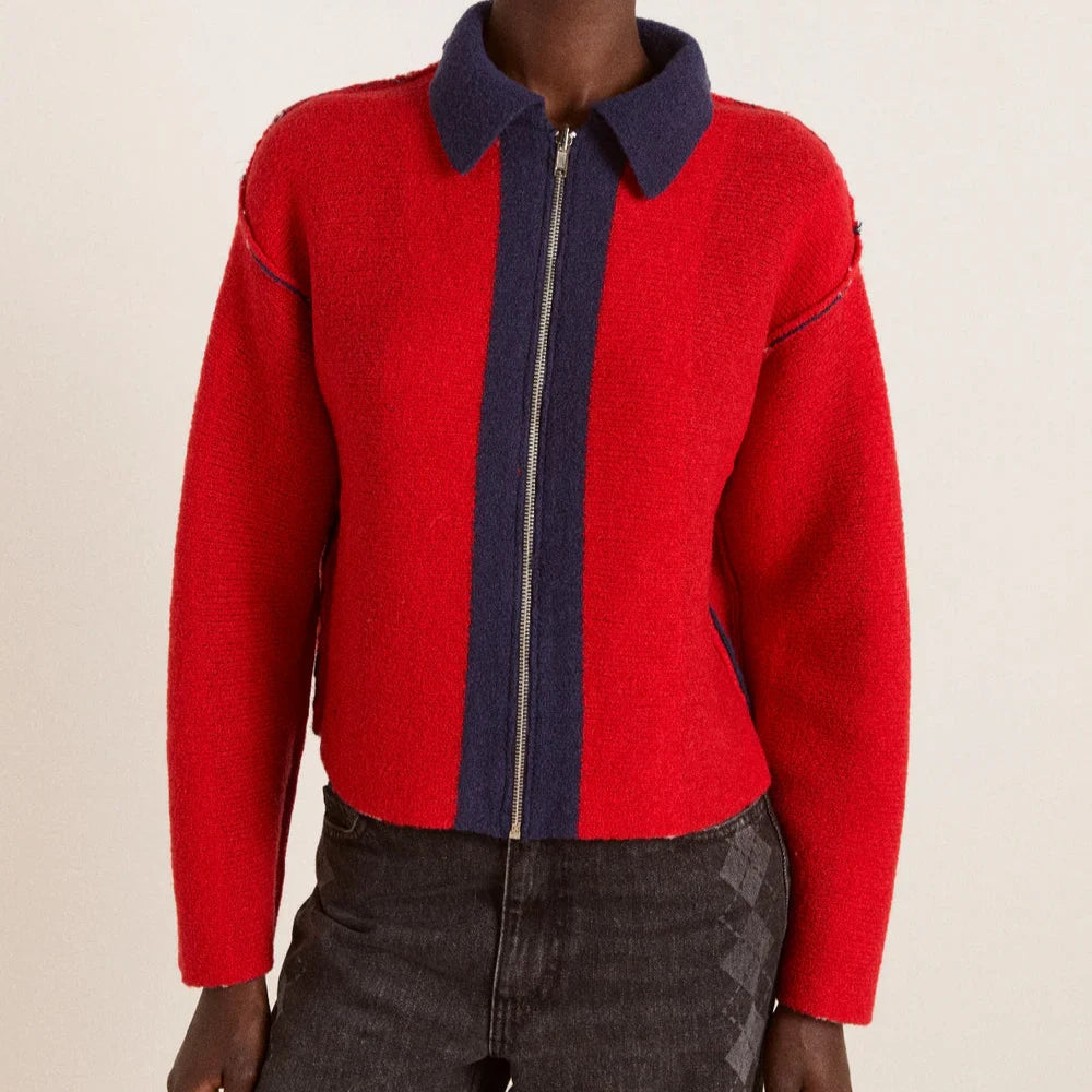 Bibi Reversible Cardigan in Red