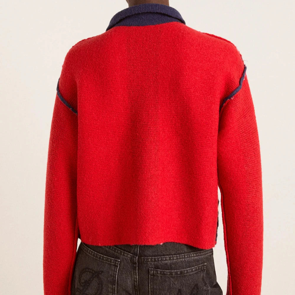 Bibi Reversible Cardigan in Red