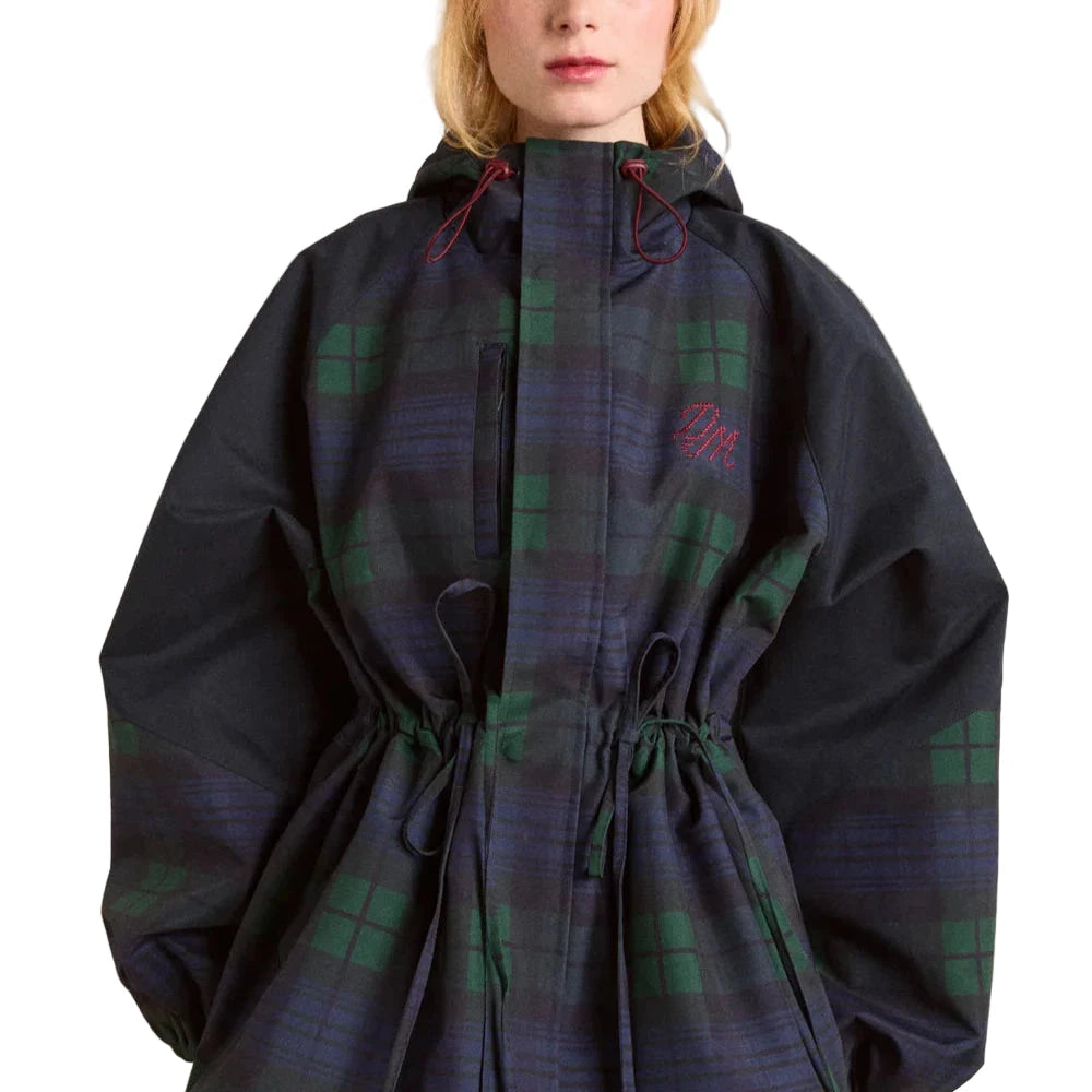 Liu Raincoat in Navy Check