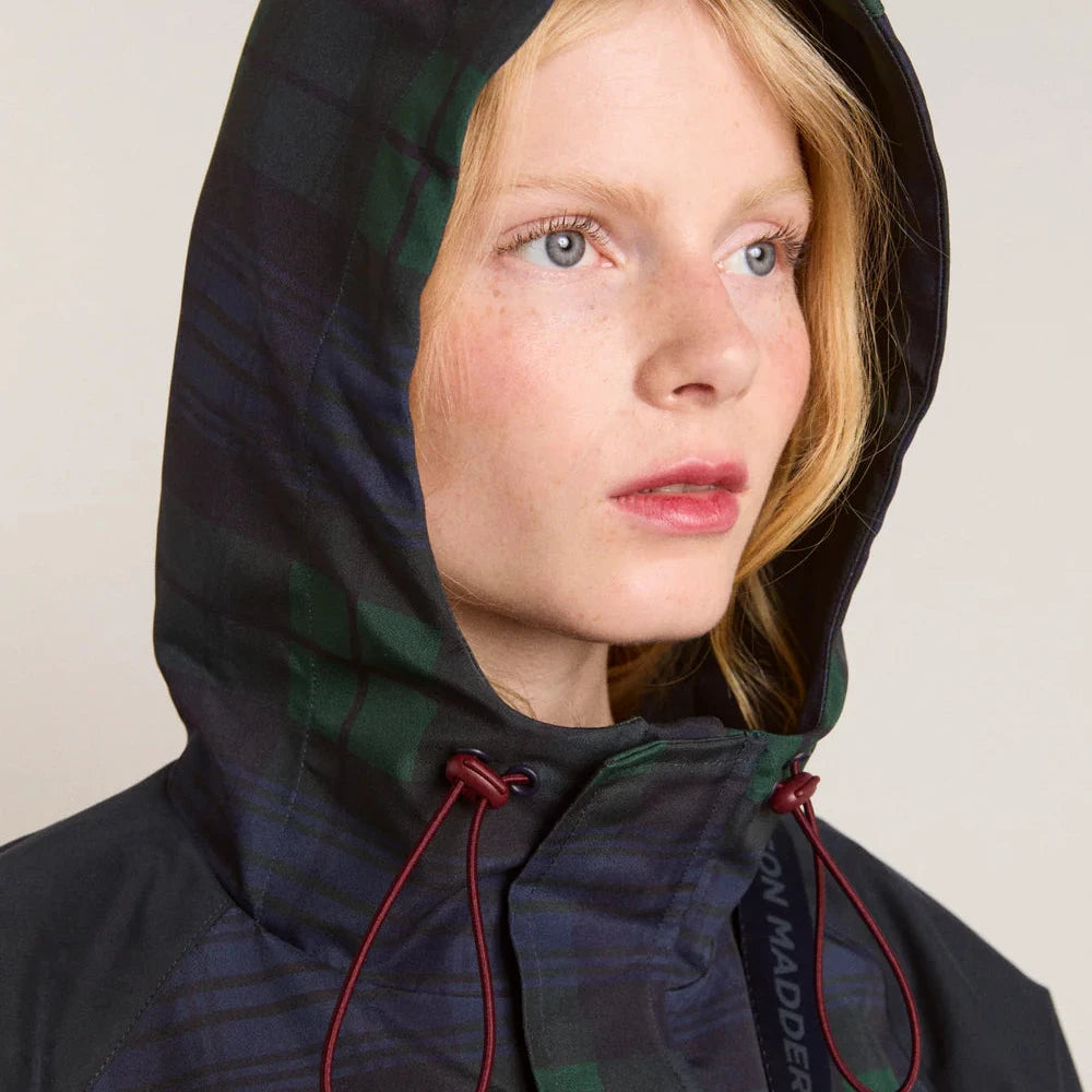 Liu Raincoat in Navy Check
