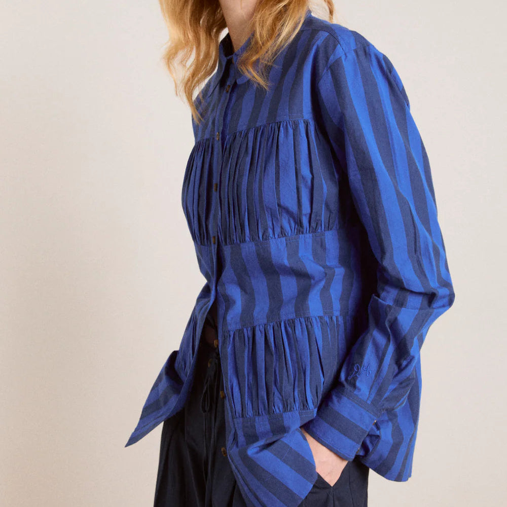 Xenia Shirt in Cobalt Stripe