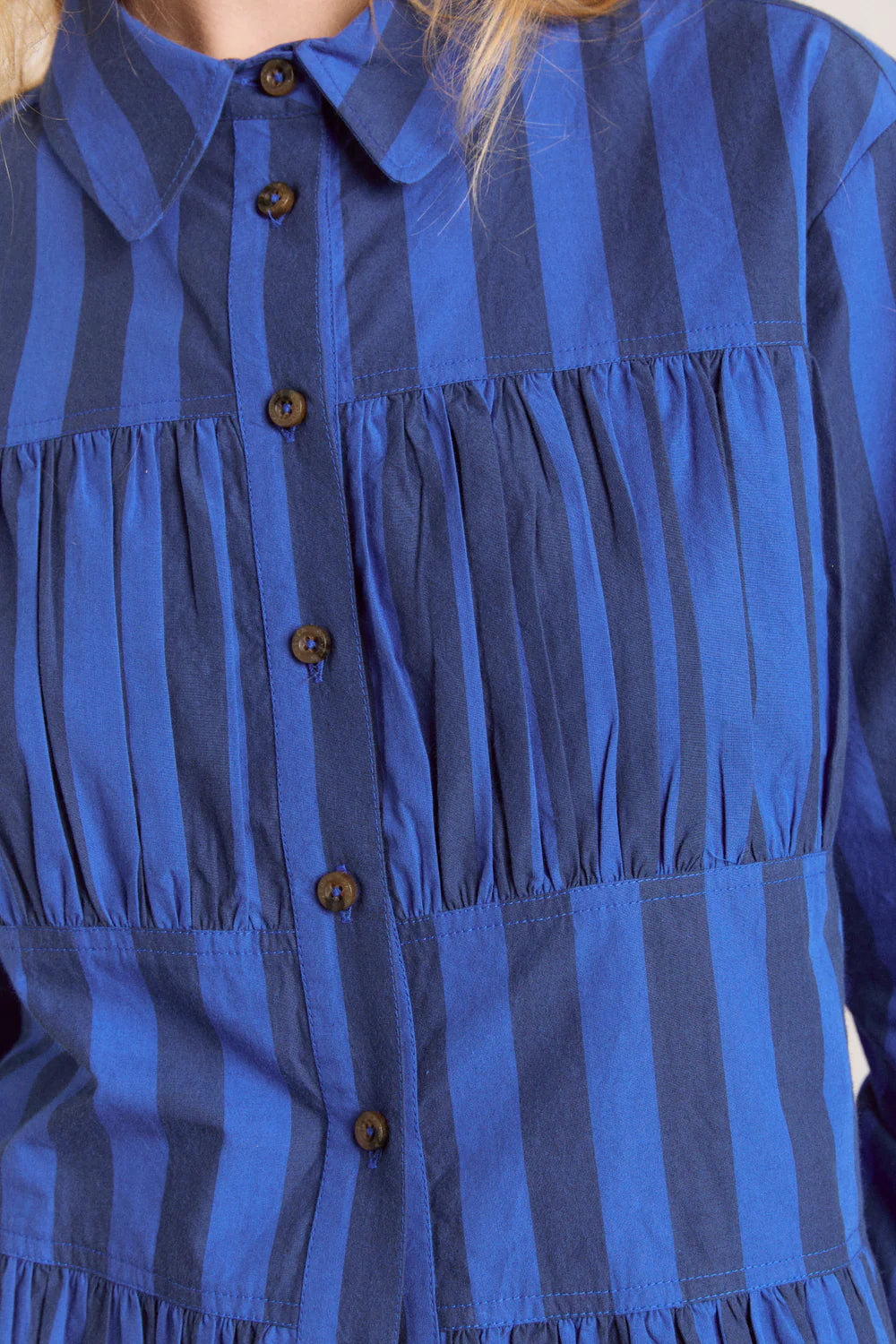 Xenia Shirt in Cobalt Stripe