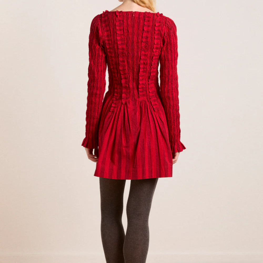 Raphaela Mini Dress in Red Stripe