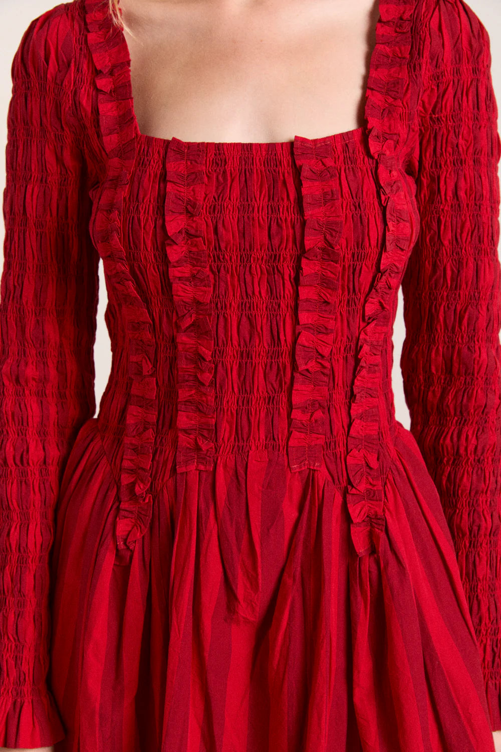 Raphaela Mini Dress in Red Stripe