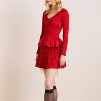 Charli Mini Skirt in Red