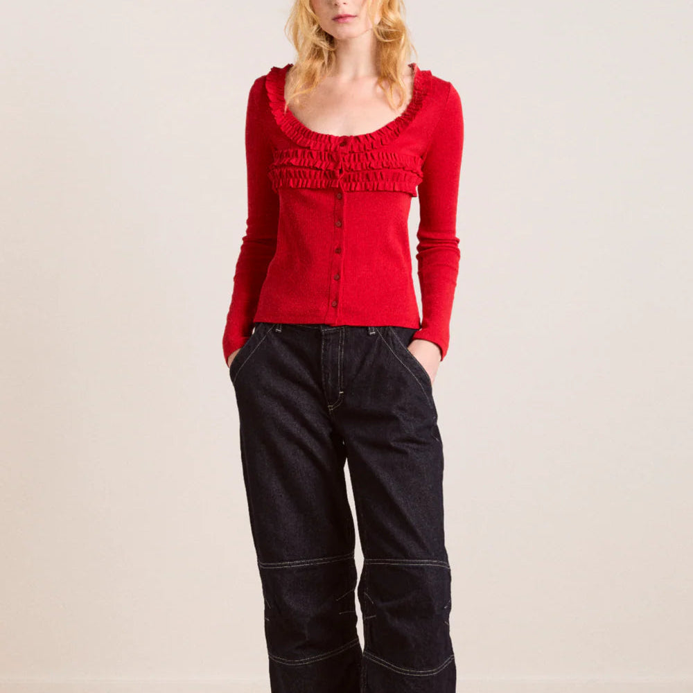 Varsha Cardigan in Cherry