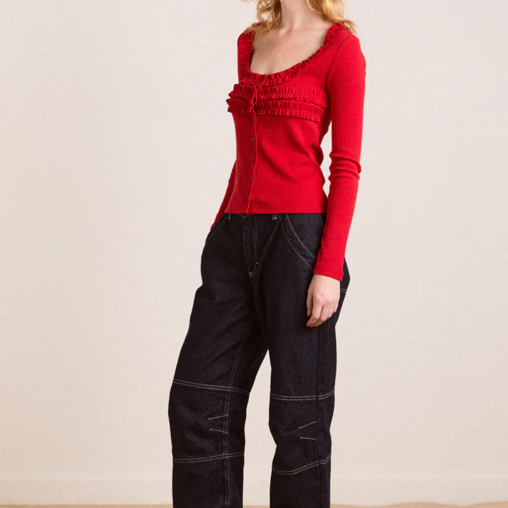 Varsha Cardigan in Cherry