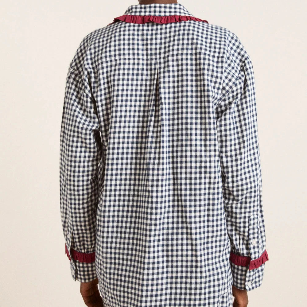 Antonia PJ Set in Navy Gingham