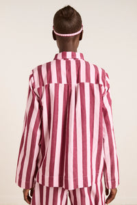 Florie PJ Set in Burg/Pink Stripe