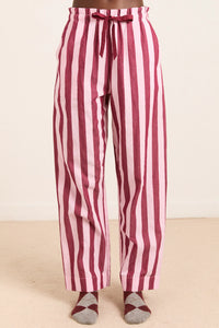 Florie PJ Set in Burg/Pink Stripe