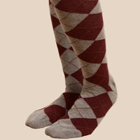 Knee Length Argyle Sock in Grey