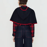 Hooded Cape in Navy