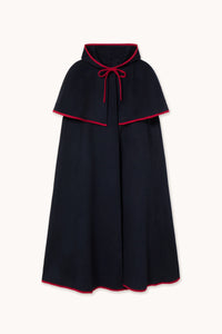 Hooded Cape in Navy