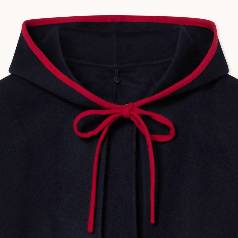 Hooded Cape in Navy