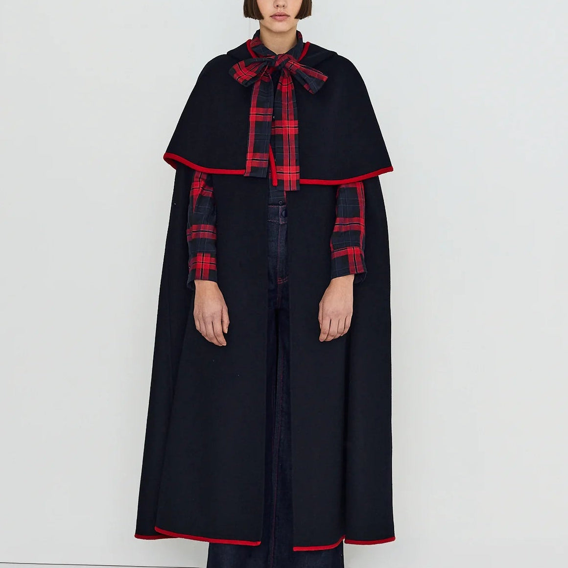 Hooded Cape in Navy