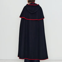 Hooded Cape in Navy