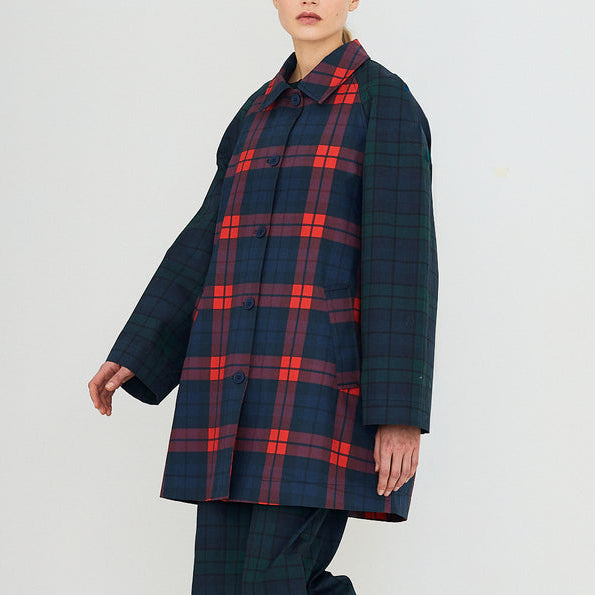 Check Hooded Trench