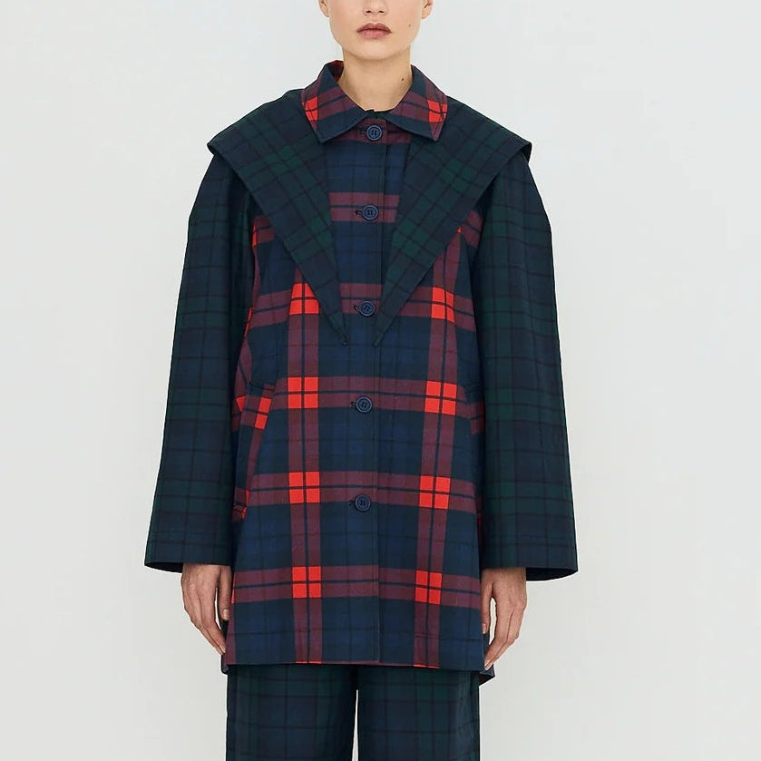 Check Hooded Trench