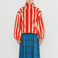 Wide Stripes Sherpa Jacket
