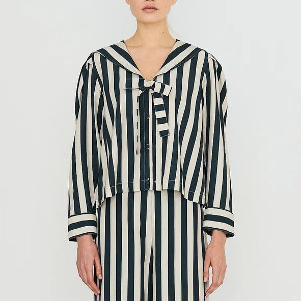 Striped Sailor Neck Blouse