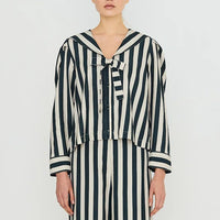 Striped Sailor Neck Blouse