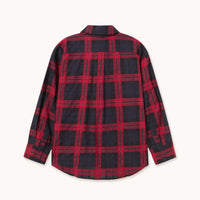 Check Bow Neck Shirt in Red