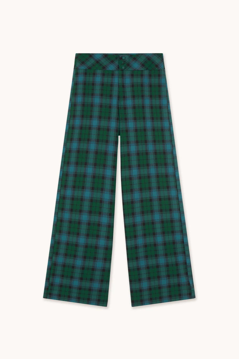 Check Pants in Dark Green