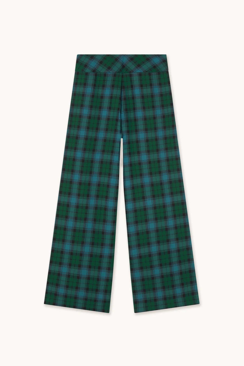 Check Pants in Dark Green
