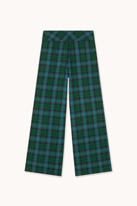 Check Pants in Dark Green