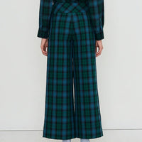 Check Pants in Dark Green