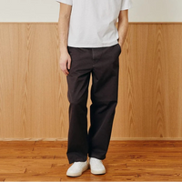 Wide Twill Pant in Brown