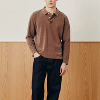 Pique Polo Longsleeve in Brown