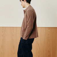 Pique Polo Longsleeve in Brown