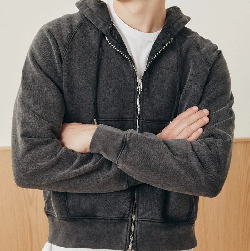 Heavyweight Zip Hoodie in Black