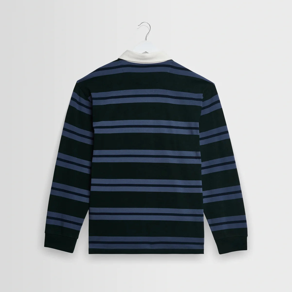 Rowhill Mirror Stripe Rugby in Green/Blue