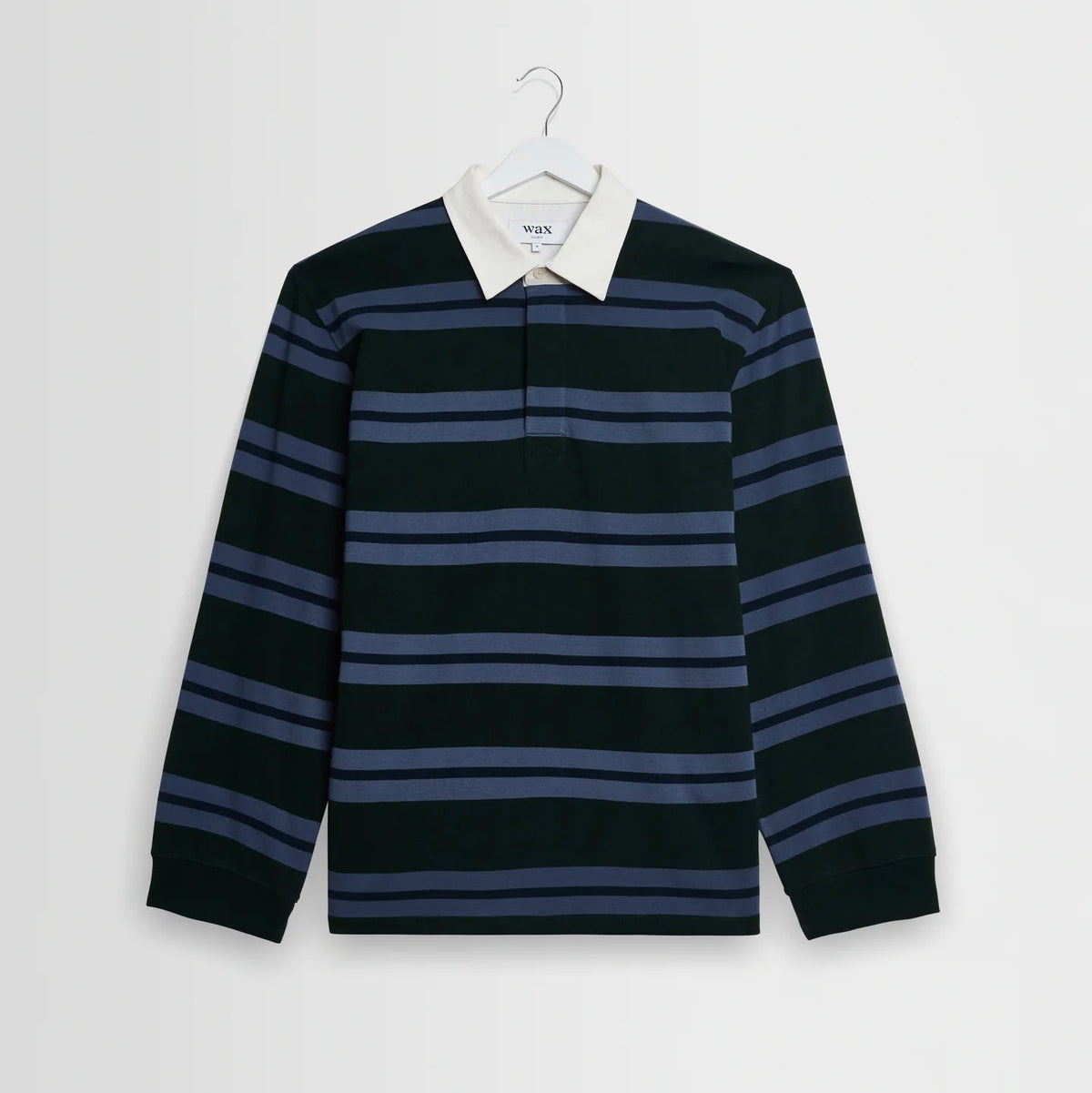 Rowhill Mirror Stripe Rugby in Green/Blue