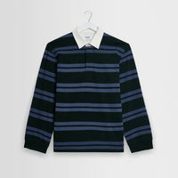 Rowhill Mirror Stripe Rugby in Green/Blue
