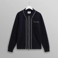 Amble Milano Stripe Polo in Navy