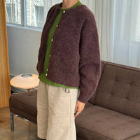 Amélie Alpaca Cardigan in Chocolate