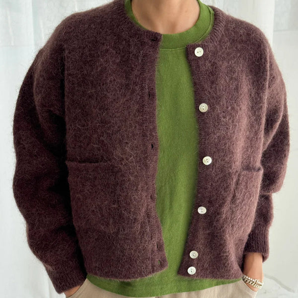 Amélie Alpaca Cardigan in Chocolate