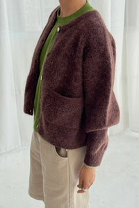 Amélie Alpaca Cardigan in Chocolate