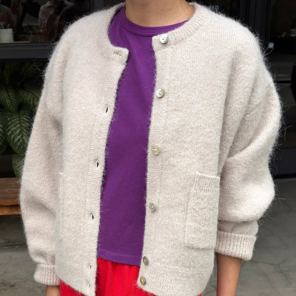 Amélie Alpaca Cardigan in Smoke